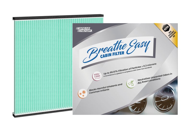 SPEARHEAD فلتر كابينة Spearhead HEPA Breathe Easy Cabin، ترشيح يصل إلى 99.97% لجزيئات 0.3 ميكرون مع عدم تقليل تدفق الهواء (BE-132H) - Image 1